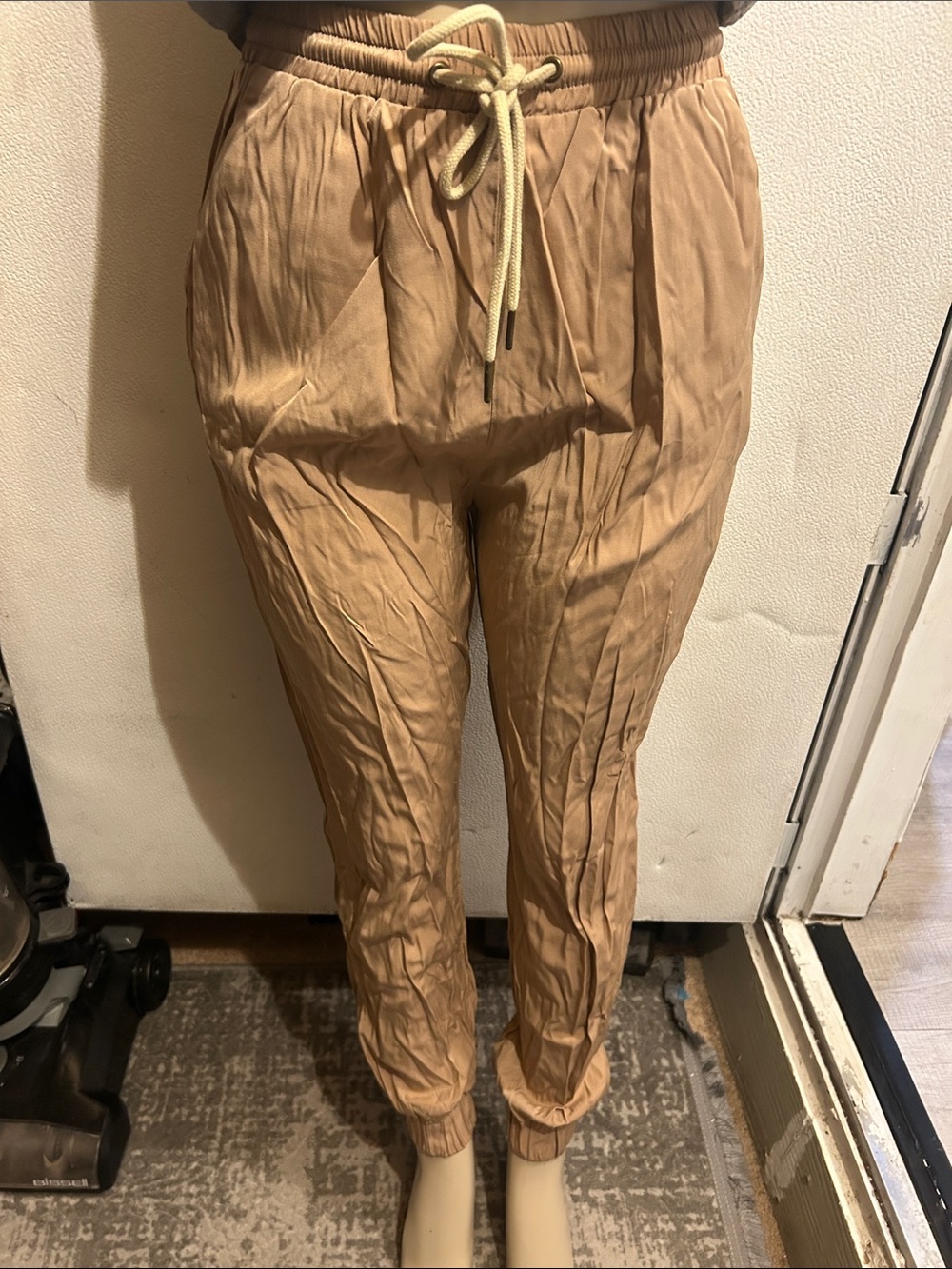mittoshop Tan Drawstring Jogger Pants